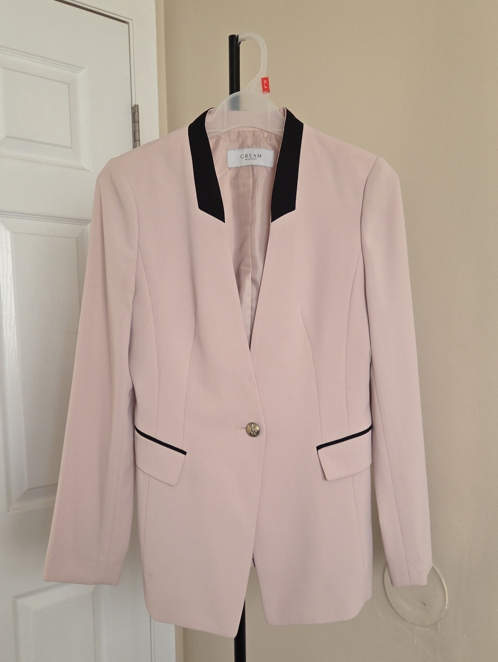 Minimum Light Pink Blazer with Black Trim